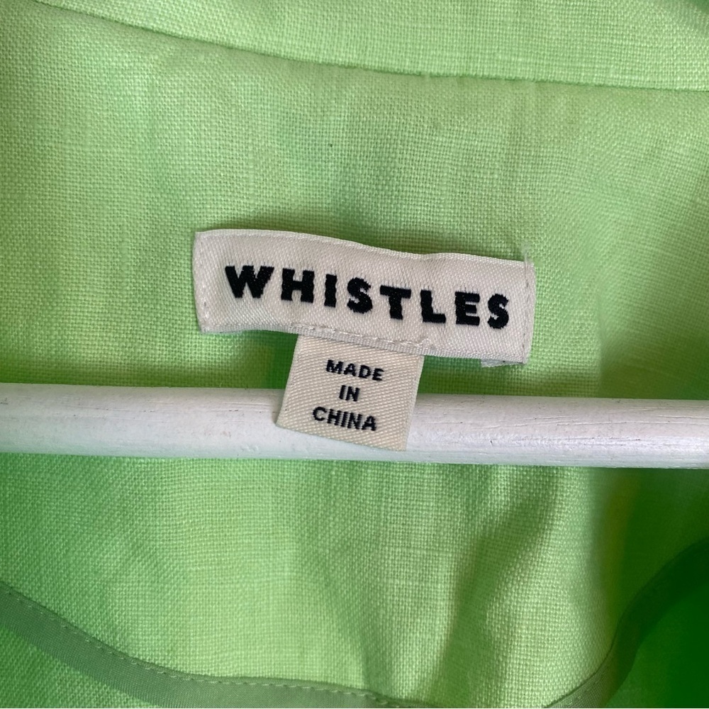 WHISTLES Green Linen Double Breasted Blazer size Medium - Picture 3 of 5